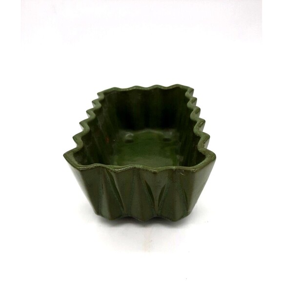 Vintage Ungemach Pottery Upco Green Footed MCM 7" Planter - Picture 5 of 8
